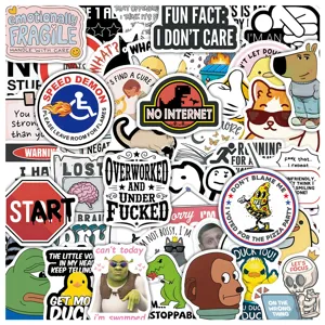 Αδιάβροχα Αυτοκόλλητα Graffiti Χαριτωμένα Meme Cartoon Vinyl Decals Για Τηλέφωνο Laptop Αποσκευές Μπουκάλι Νερού Skateboard