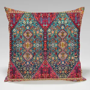 Vintage persischer geometrischer Kissenbezug, orientalische Deko Sofakissen Hülle.