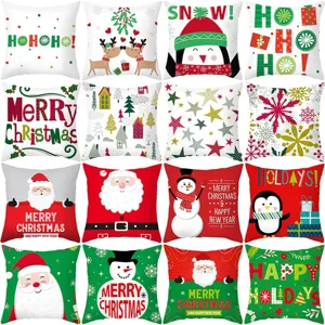 Christmas cushion cover festive holiday throw pillow case set for sofa and home decor style