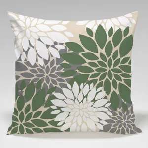 Modern dahlia floral throw pillow cover decorative cushion case for home sofa bedroom decor