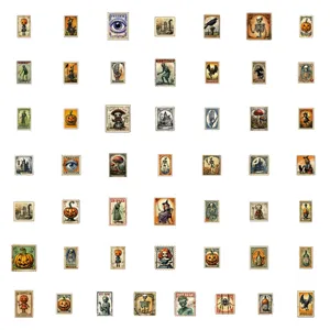 Halloween stamp stickers waterproof vinyl graffiti decals for luggage scary decor 50pcs