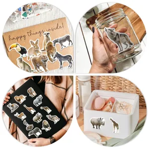 50pcs Waterproof Animal Stickers Wild Life Vinyl Decals for Laptop Phone Luggage