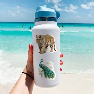 Waterproof vintage animal stickers for water bottle, phone, laptop, and luggage decoration.