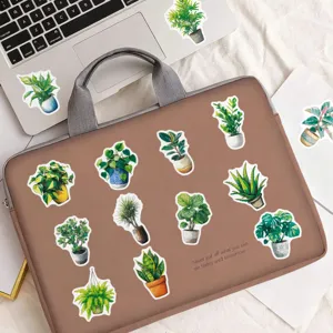 Wasserdichte grüne Topfpflanzen dekorative Aufkleber für Laptop DIY Basteln und Deko