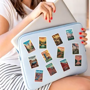 Vintage US city travel stickers set waterproof aesthetic laptop decals for decoration