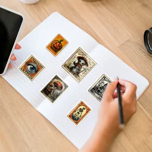 Halloween vintage stamp stickers waterproof decorative DIY scrapbooking decals set of 50 pcs