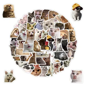 Adesivi Impermeabili Per Gatti Di Cartoni Animati Carini Divertenti Kitty Meme Graffiti Decalcomanie Per Bottiglia D'Acqua Laptop Bagagli