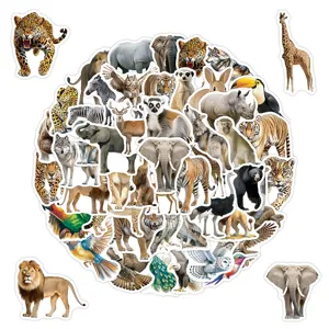 Vintage Animal Graffiti Stickers Waterproof Cartoon Wildlife Decals For Luggage Laptop Phone Decor