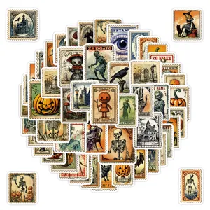Halloween Stamp Graffiti Stickers Waterproof PVC Vintage Gothic Decorative Decals For Luggage Laptop Skateboard