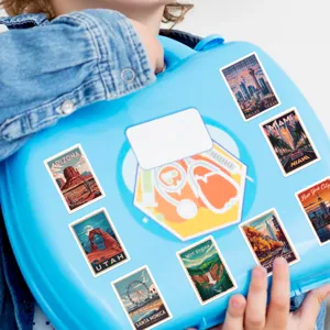 American retro travel poster stickers waterproof decorative vinyl decals for water bottles cups 50pcs