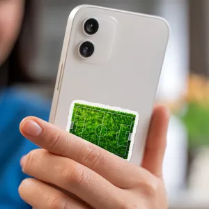 Waterproof football pitch vinyl sticker for mobile phone back decor, durable sports decal.