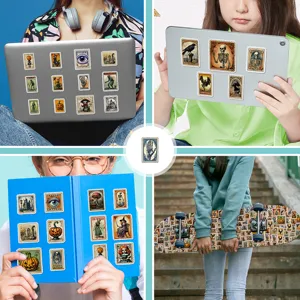 Halloween vintage stamp stickers waterproof decorative decals for laptop skateboard luggage