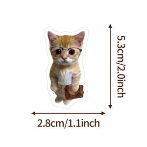 Simpatico adesivo per gatti impermeabile in vinile per borraccia laptop gattino meme sticker