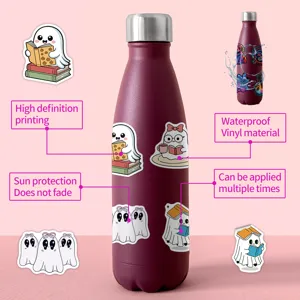 Cute ghost vinyl stickers waterproof decal for water bottle laptop waterproof decor 50pcs