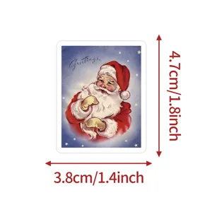Vintage Christmas Santa Claus waterproof sticker for water bottle and daily holiday decor.