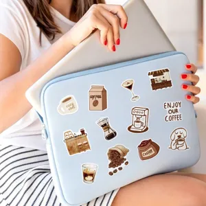 Coffee aesthetic waterproof stickers pack for laptop, water bottle, and journal decor.