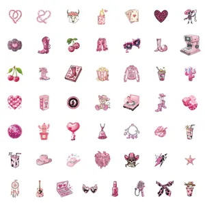 Pink cowgirl graffiti stickers aesthetic cute pink cartoon DIY sticker set for phone.