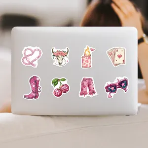 Pink cowgirl graffiti stickers aesthetic pink series cute cartoon DIY waterproof sticker pack.