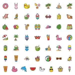 Cute summer cartoon waterproof decorative stickers pack for water bottle laptop DIY crafts.