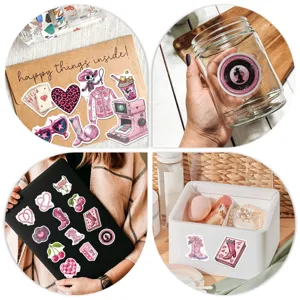 50pcs pink cowgirl graffiti stickers cute aesthetic vinyl decals for laptop water bottle