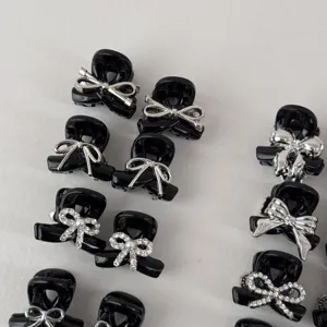 Cute mini bow hair claw clips set for sweet girls side bangs and styling accessories