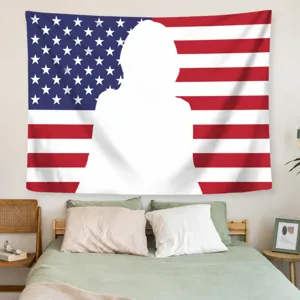 Custom American flag tapestry for bedroom wall hanging background decoration fabric.