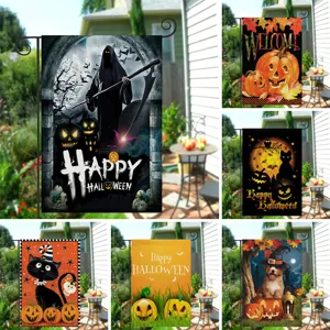 Halloween Gartenflagge doppelseitig dekorative vertikale Hof Flaggen feiertag outdoor deko
