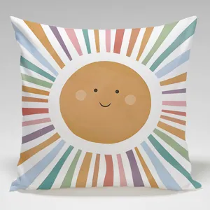 Bohemian retro sun rainbow pillowcase decorative square cushion cover for living room sofa home decor