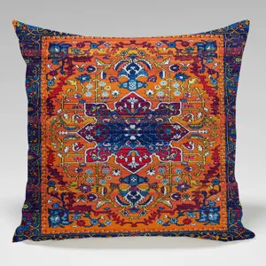 Vintage persischer geometrischer Plüsch quadratischer Kissenbezug für Sofa Dekoration.