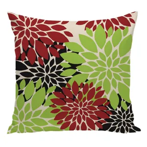 Decorative dahlia flower pattern throw pillow cover for home sofa and living room decor