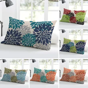Geometric Dahlia Floral Throw Pillow Cover Modern Minimalist Decorative Cushion Case For Living Room Bedroom Sofa Home Decor