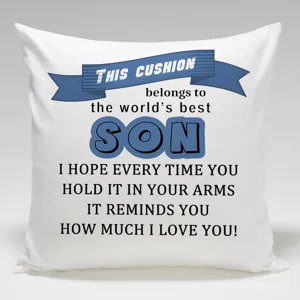 Personalisierter Kissenbezug bester Sohn Geschenke weiss quadratisch Deko Sofa Kissen fuer Zuhause