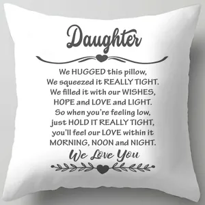 American style peach skin pillowcase with loving letter print, ideal for sofa and living room home decor.