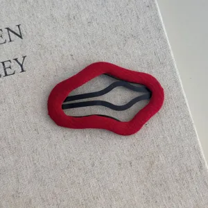 Koreaans stijl rode stof haarspeld geometrische snap clip haaraccessoire voor vrouwen