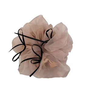 Maxi scrunchie con fiocco in nastro di organza stile balletto, elastico per capelli.
