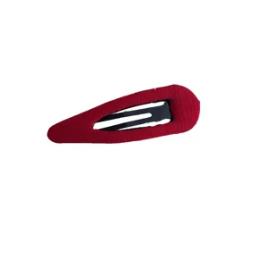 Rode stoffen haarspeld voor vrouwen, effen klikspeld schattige haaraccessoires voor dagelijkse stijl.