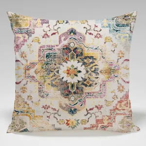 Funda de cojín cuadrada estilo étnico bohemio para sofá sala de estar dormitorio decor.