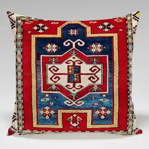 Federa per cuscino quadrata stile persiano vintage dettaglio con classici motivi di tappeti.