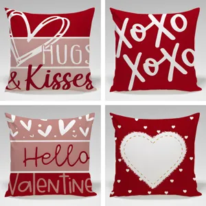 Federa per Cuscino con Cuore d'Amore per San Valentino Senza Nucleo Federa Quadrata per Divano Letto Tatami Camera da Letto
