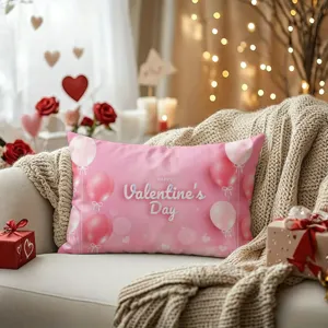 Valentine pink cushion cover romantic pillowcase cozy home sofa decor gift 45x45cm