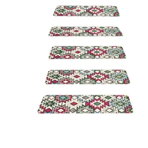 Alfombras para escalones geometricas retro persas coloridas antideslizantes set para casa