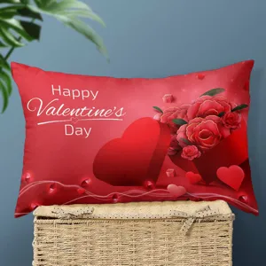 Valentine's Day heart pillowcase romantic red rose decorative cushion for couple gift home decor