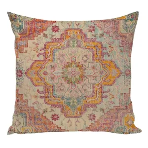 Funda de cojín cuadrada de estilo étnico bohemio para sofá de sala y dormitorio.
