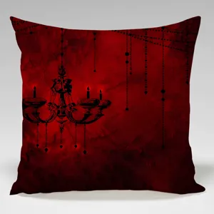 Funda de cojin cuadrada estilo gotico victoriano candelabro rojo oscuro para sofa