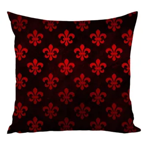 Fundas de cojin cuadradas estilo gotico con motivo de lirio heraldico rojo vintage.