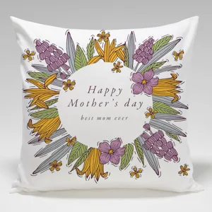 Mother's Day floral cushion cover square pillowcase for sofa bedroom home decor and gift.