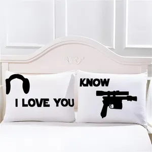 Housse de Coussin Rectangle pour Couple en Lin avec Impression de Lettres Décoration pour Chambre Salon Canapé