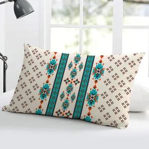 Federa per cuscino lungo geometrico bohémien, elegante fodera rettangolare per letto.