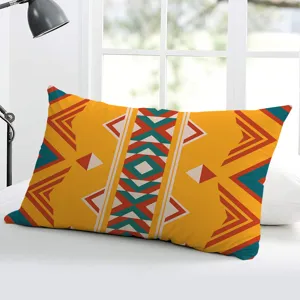 Fodera per cuscino rettangolare geometrica boho per letto da camera e decorazione divano.