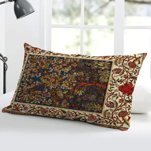 Oreiller long en peluche style persan vintage tapisserie botanique canape lit d-appoint